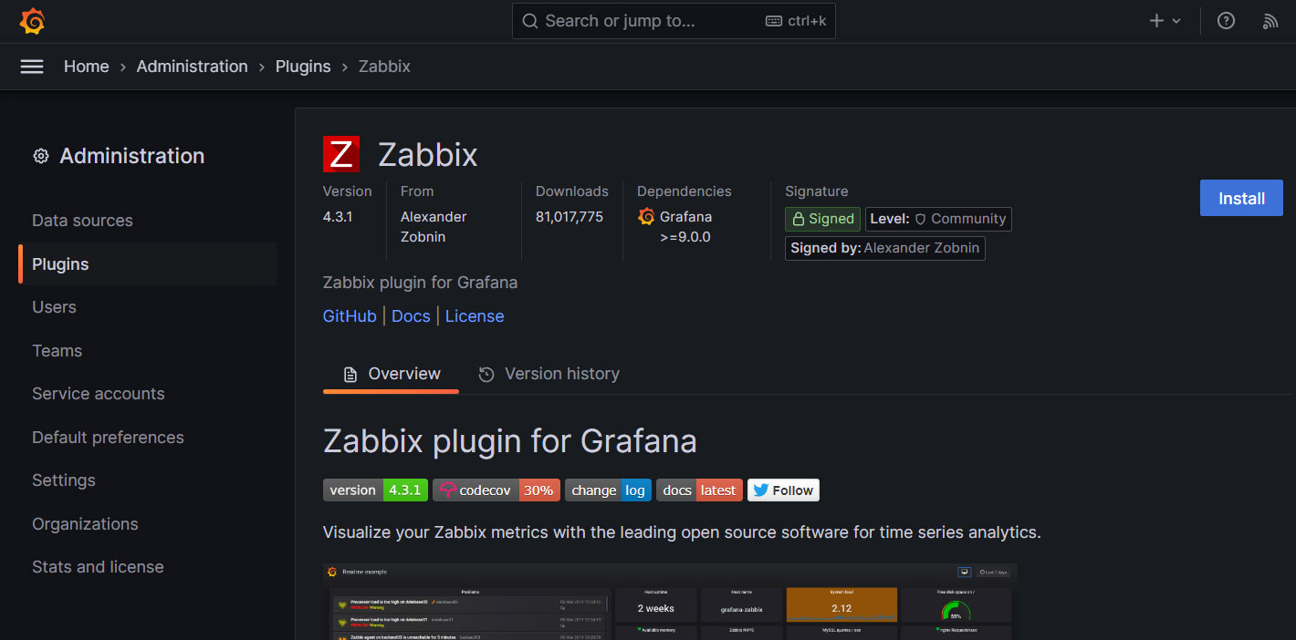 Install Zabbix Plugin