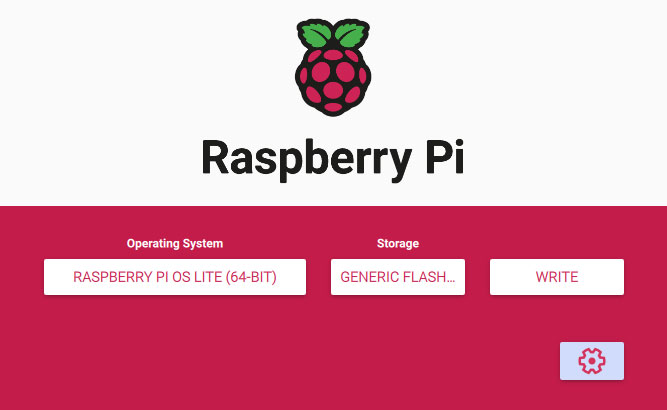Raspberry Pi Imager Gear Icon